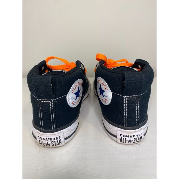 Converse Chuck Taylor Black Canvas Sneaker Mid Top Casual Youth 2 Orange - Picture 4 of 6